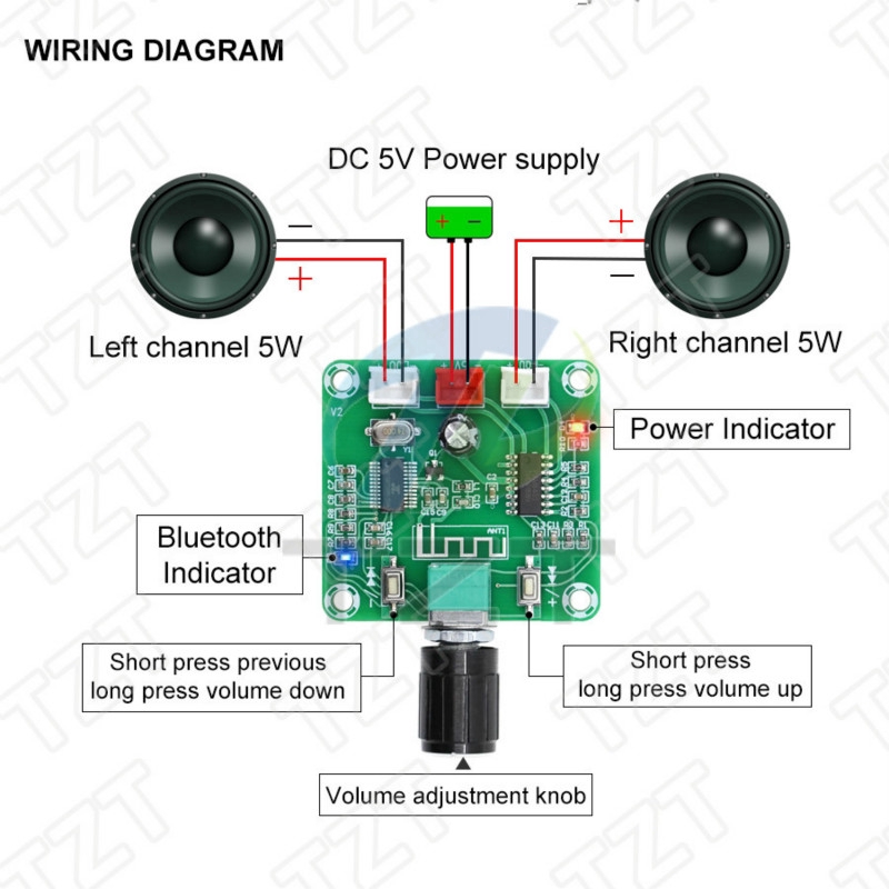 Bảng Mạch Khuếch Đại Loa Bluetooth 5.0 JTMY XH-A158 5W*2 DIY Cao Cấp