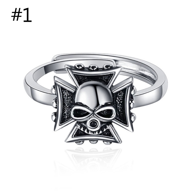 Bộ Vòng cổ + Bông Tai + Nhẫn Hình Đầu Lâu Phong Cách Hip Hop Gothic Punk Cho Nữ