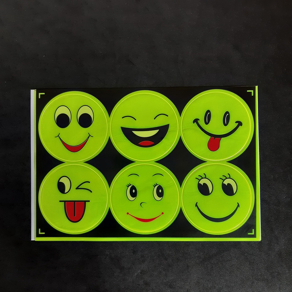 Hình dán phản quang 6 hình mặt cười to