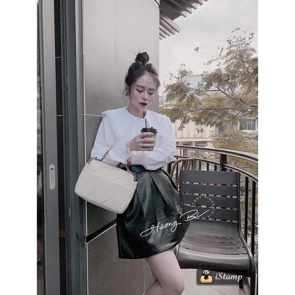 Áo Sơ Mi Trắng Phối Ren Điệu Đà (dáng áo Freesize dưới 55kg mặc đẹp) A079