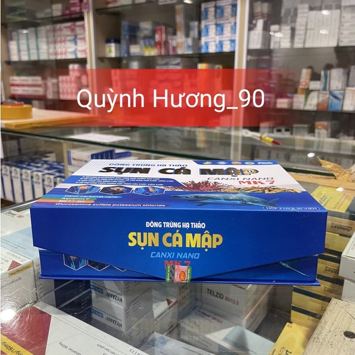 Viên uống Đông trùng hạ thảo SỤN CÁ MẬP Canxi nano MK7 hộp 2 lọ 30 viên