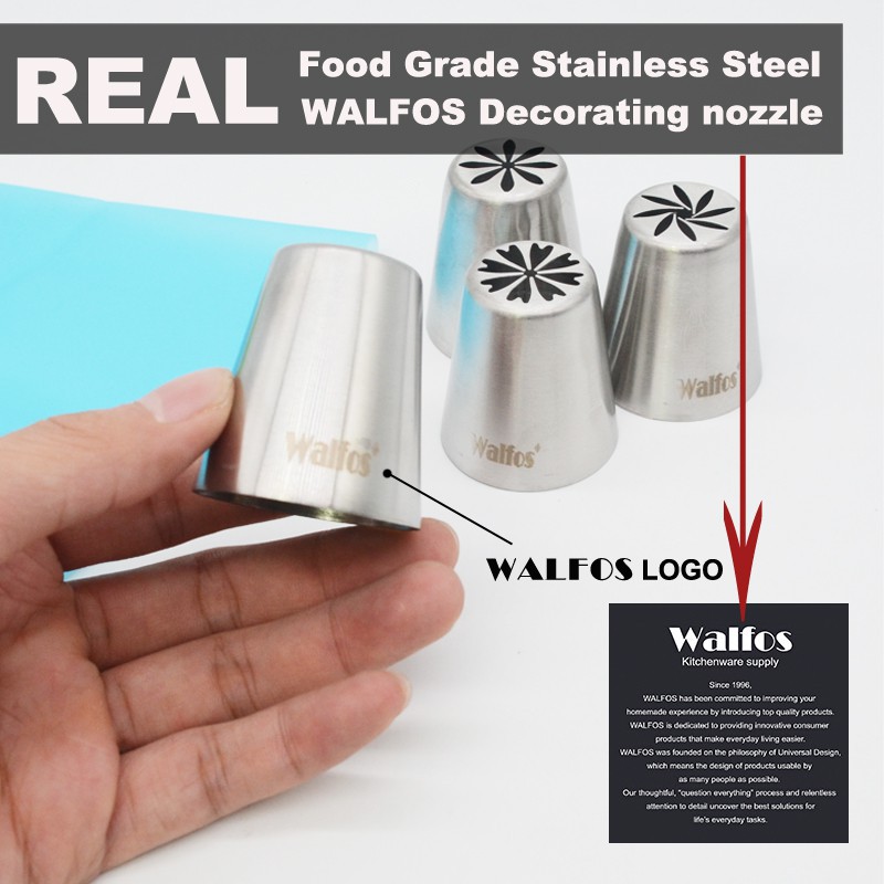 Walfos Bộ 4 Thép Không Gỉ Vòi Phun Kem