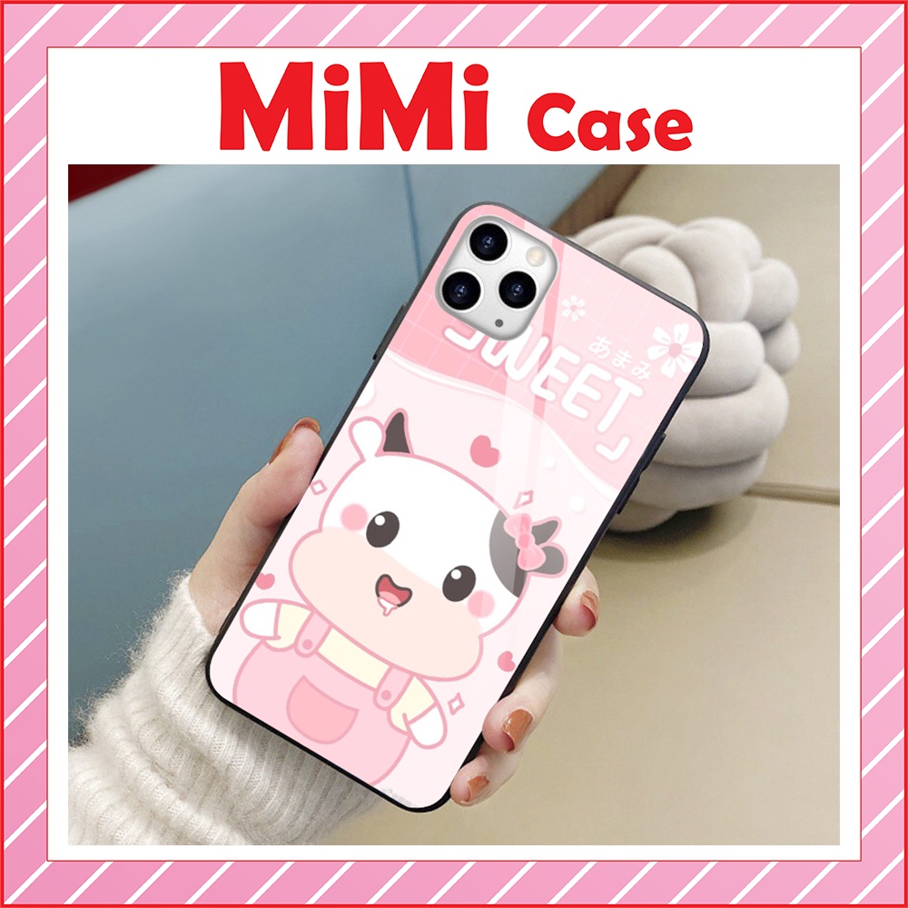 Ốp lưng iPhone Ốp kính iphone Gấu Sweet Hồng - MiMi Case M-43