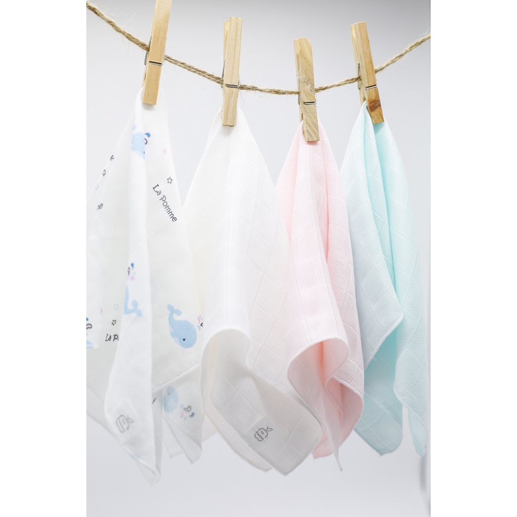 Combo K003 khăn đa năng (120x120cm) &amp; K002 Set 2 Khăn đa năng sợi tre lụa (75x75cm) La Pomme - Funny goose