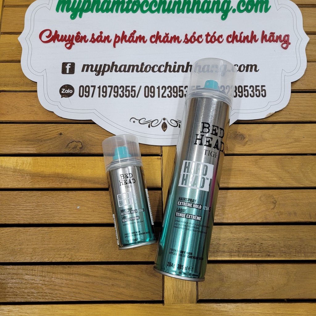 Gôm xịt tóc giữ nếp cứng Tigi Hard Head 385ML