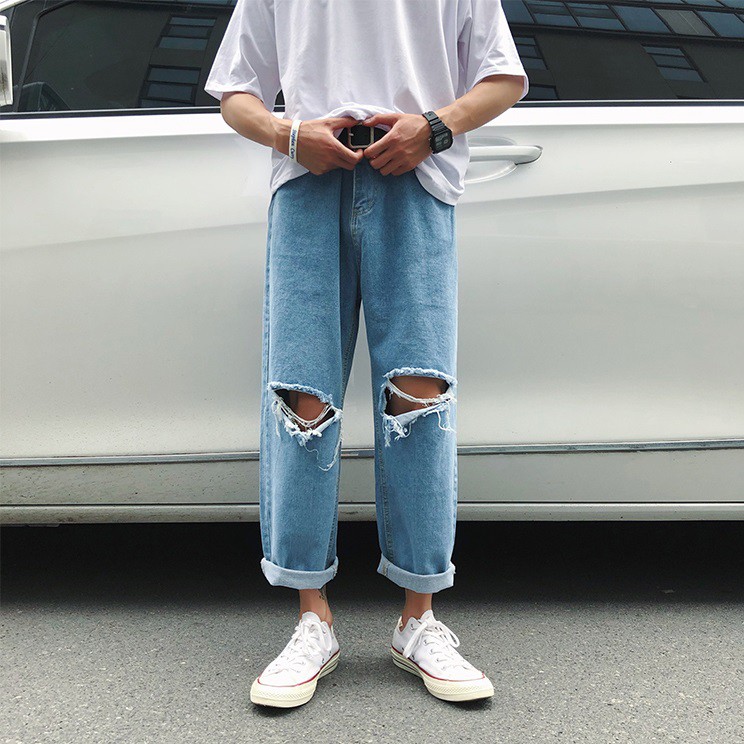 Quần jean nam nữ Hàn Quốc dáng rộng Trousers Loose SCT7TR66