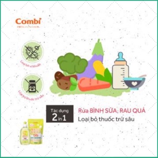Combo Nước rửa bình sữa và rau quả Combi 300ml + 250ml