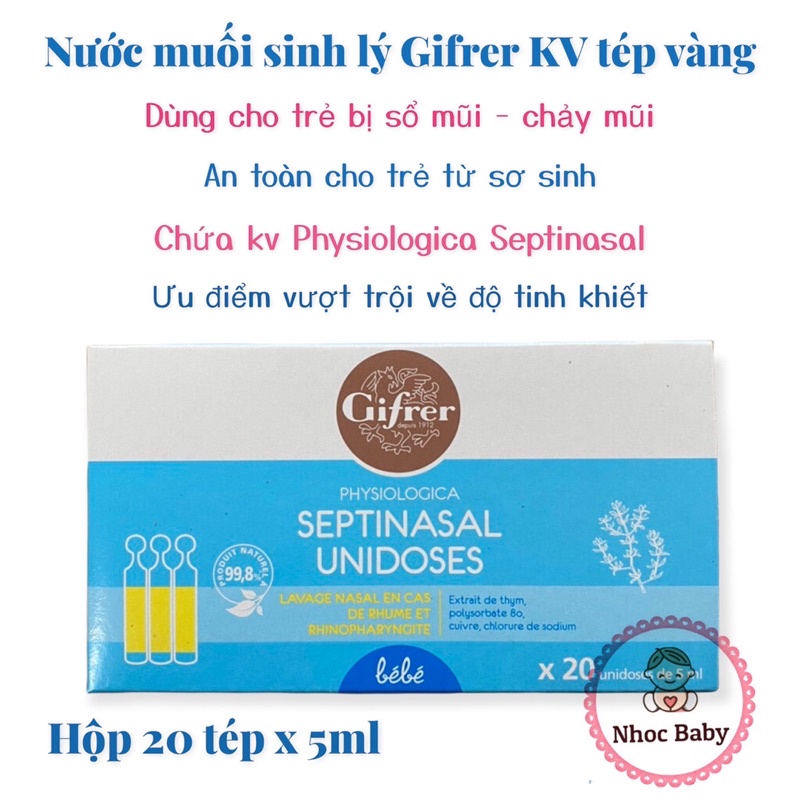 Nước muối sinh lý Physiodose/ Gifrer (Pháp)