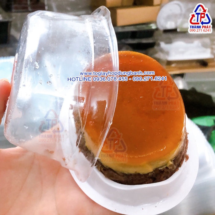 100 Hộp H16 oval trắng đựng bánh trung thu con heo -  bánh gato flan