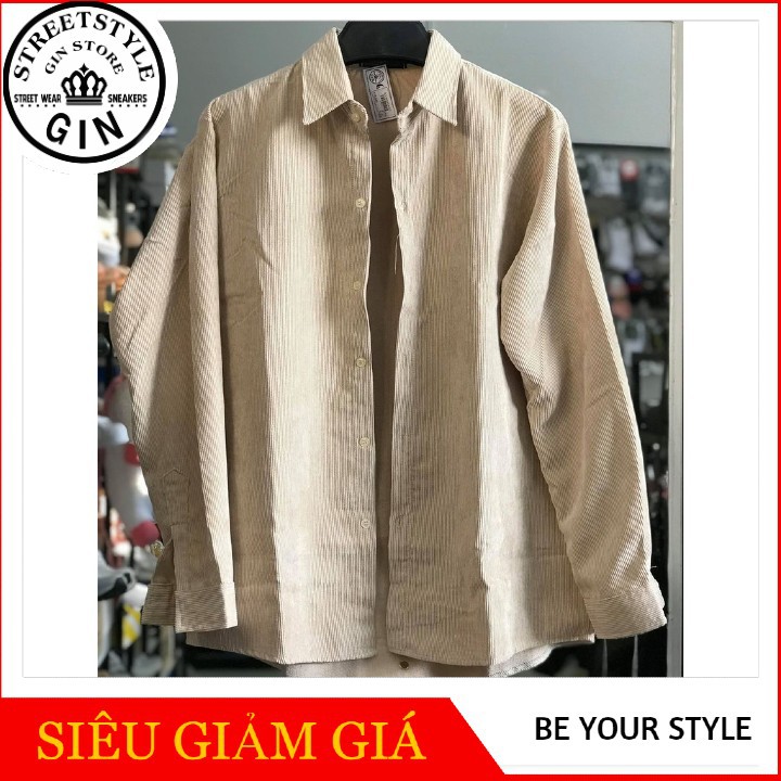 Áo sơ mi, áo khoác nhung form rộng Nam Nữ Unisex / Ulzzang - Gin store