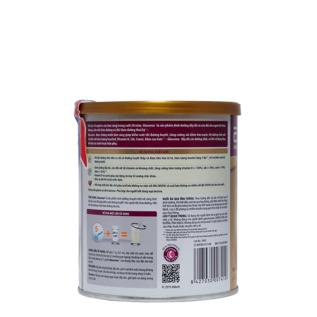 Sữa Bột Abbott Glucerna dành cho người bị tiểu đường hương vani hộp 400g/850g
