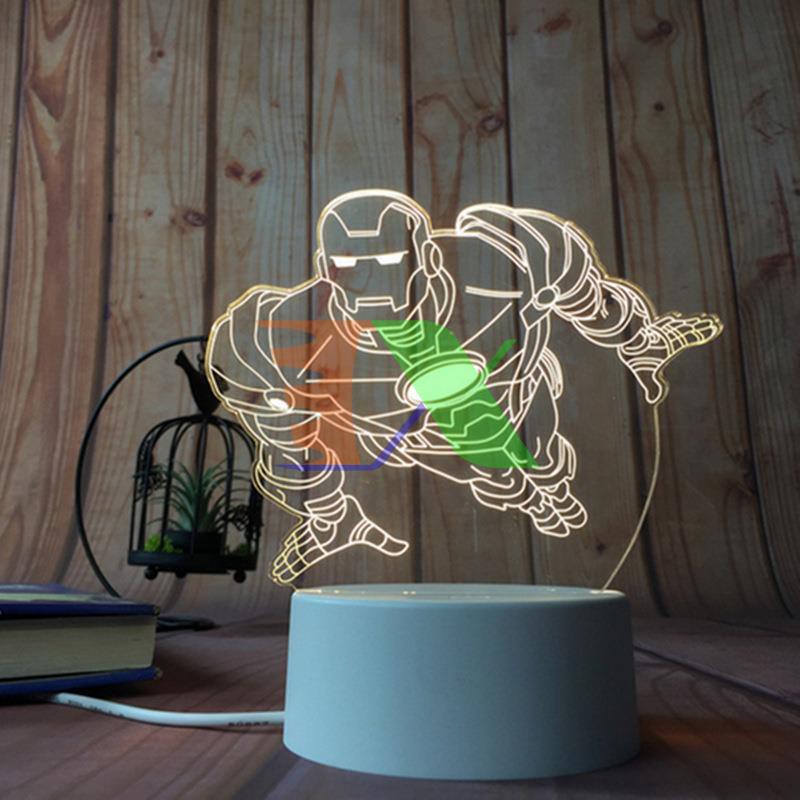 Đèn ngủ, đèn trang trí Led 3D - Siêu nhân