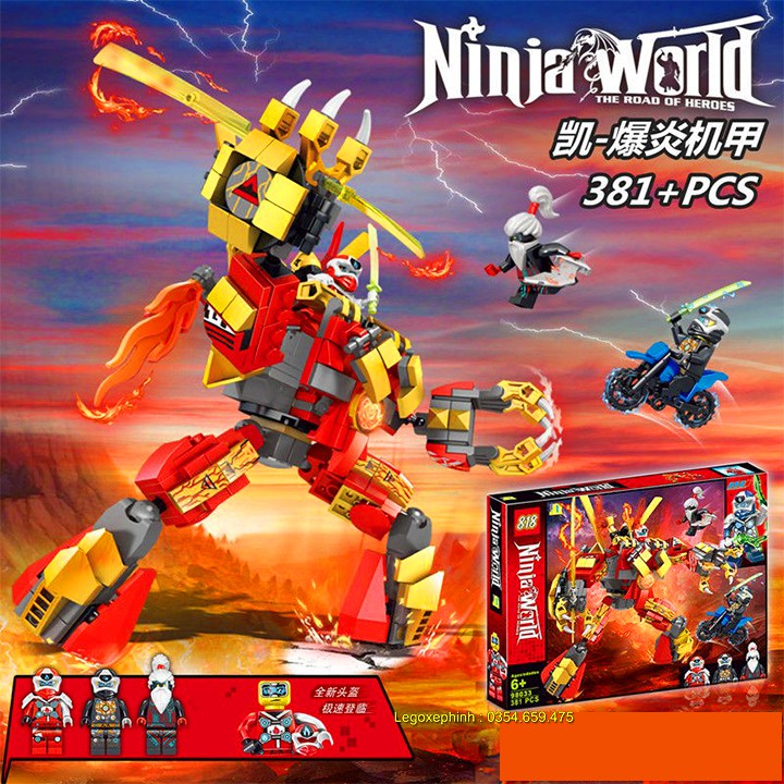 Bộ Lego Xếp Hình Ninjago Super Robot ( Người Sắt ) 98033. Gồm 381 chi tiết. Lego Ninjago Lắp Ráp Đồ Chơi Cho Bé.