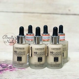 Kem nền Catrice HD 24h Liquid Coverage Foundation che phủ tốt, kiềm dầu.