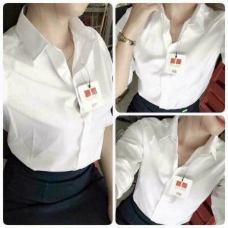 (Siu rẻ) Sơ mi trắng U N I, sơ mi trắng công sở, sơ mi nữ dài tay công sở chất đẹp cực xinh hanoivnxk