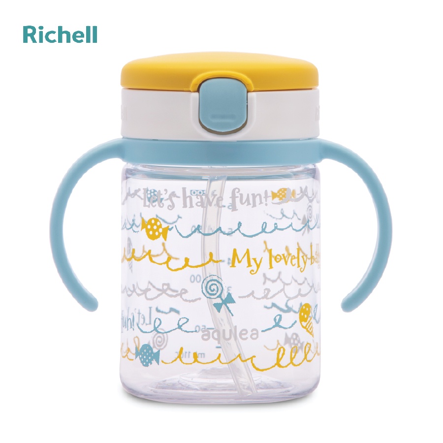 Cốc ống hút Richell Aqulea 200ml