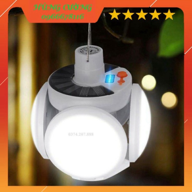 Bóng đèn led tích điện, năng lượng mặt trời hình 4 Cánh Hoa có thể đóng mở (40W)