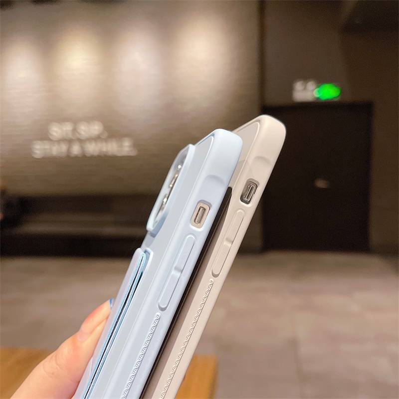 Ốp Điện Thoại tpu Lưng Da Trơn Màu Có Giá Đỡ Cho I-Phone 11 12 13 Pro Max Xr X Xs Max Se 2020 I-Phone 7 8 Plus