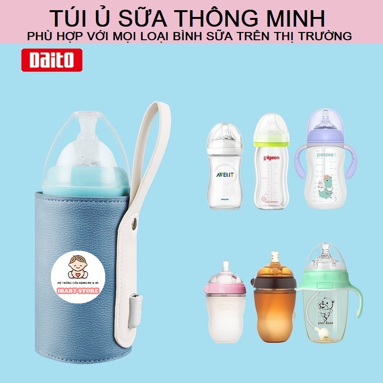 Túi Ủ Sữa Thông Minh DAITO Có Cảm Biến Nhiệt Độ Chất Liêu Da Cao Cấp, Phù Hợp Với Tất Cả Các Loại Bình