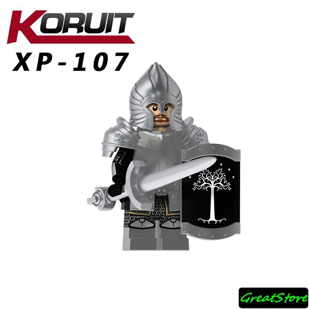 ( Chất , Hãng Sẵn Sàng ) MINIFIGURES LEGO KT1015 Hiệp Sĩ Gondor Giáp Bạc Chúa Tể Chiếc Nhẫn - The Lord of the Rings