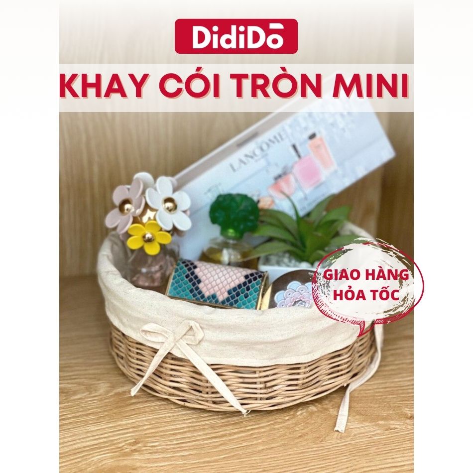 Khay cói mini có vải lót