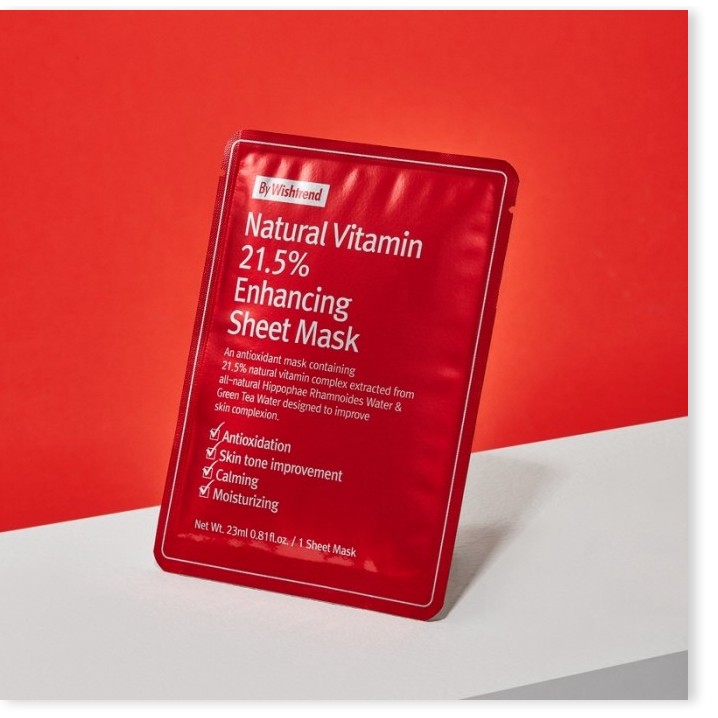 [Mã giảm giá] Mặt Nạ Làm Trắng Da Ngăn Ngừa Lão Hóa By Wishtrend Natural Vitamin C 21.5% Enhancing Sheet Mask