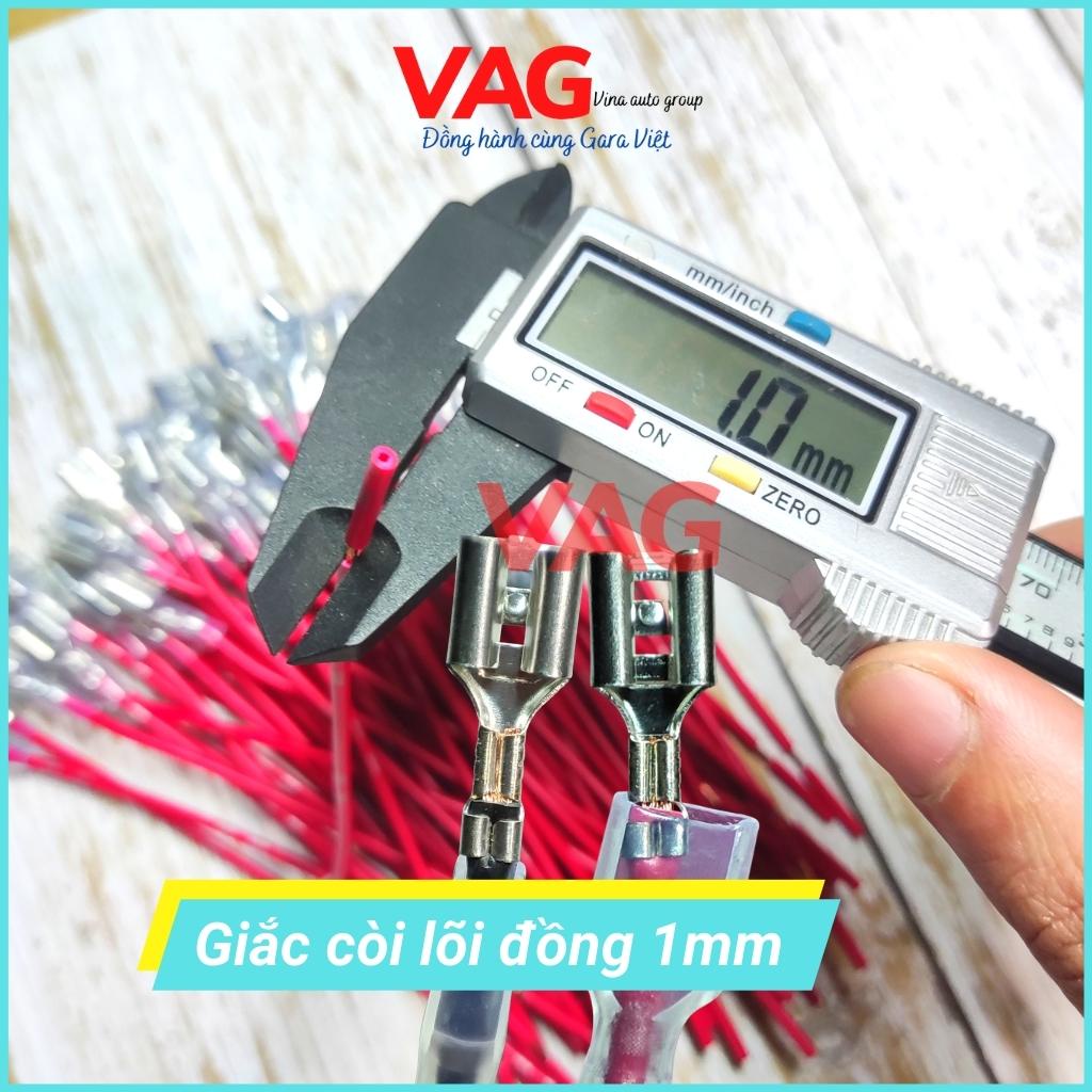 [1 Cặp giắc] Giắc còi, giắc nối chân rơle, công tắc,... lõi đồng 1mm, chụp caosu non, 1 đôi 2 màu xanh - đỏ