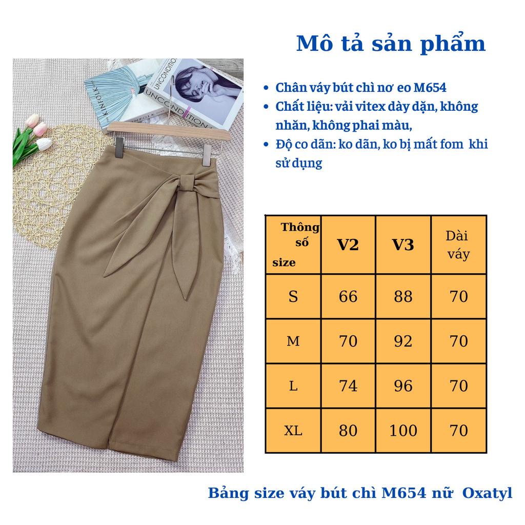 Chân Váy bút chì nơ eo Oxatyl M654 váy thời trang công sở dáng đẹp fom ôm