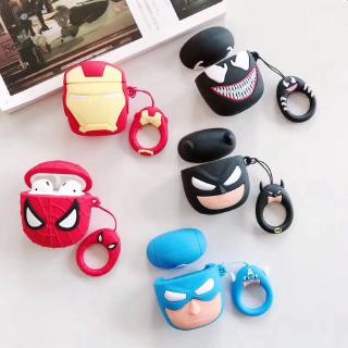 Vỏ silicon bọc hộp đựng tai nghe Airpods 1/2 kiểu dáng người sắt Marvel Batman chống sốc