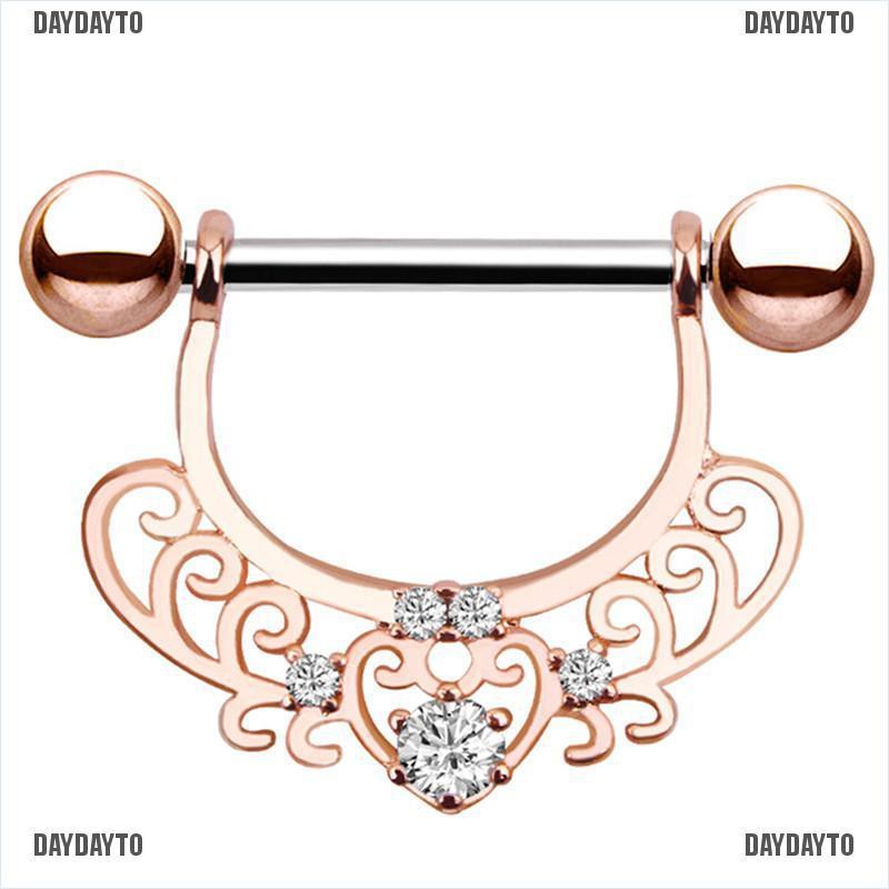 Khuyên Xỏ Lưỡi / Nhũ Hoa Bằng Thép Pha Lê