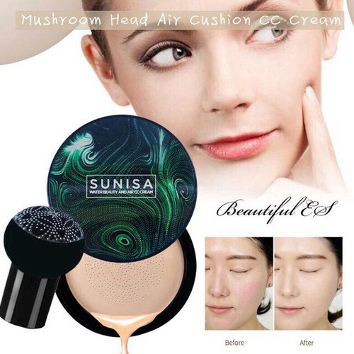 Phấn Sunisa phấn nước BB Cream Air Cushion cho màu tự nhiên và làm sáng màu kèm mút trang điểm