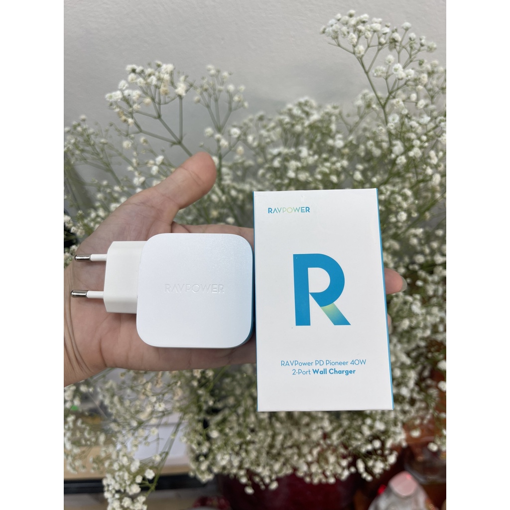 Củ Sạc Ravpower RP-PC152 công suất 40W 2 Cổng Type C PD 3.0 &amp; QC 3.0