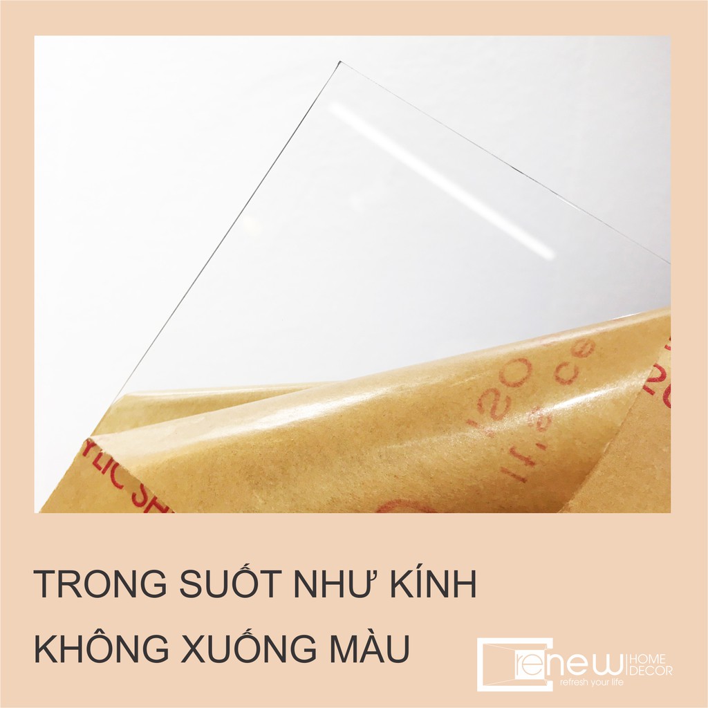 Tấm mica trong dày 2mm Đài Loan FS khổ A4  A3