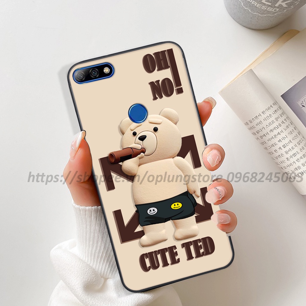 Ốp lưng Huawei Y6 Prime/ Y6 2018/ Y7 Prime-Pro 2018/ Y9 2018 in hình 3D gấu cute cool ngầu giả nổi.