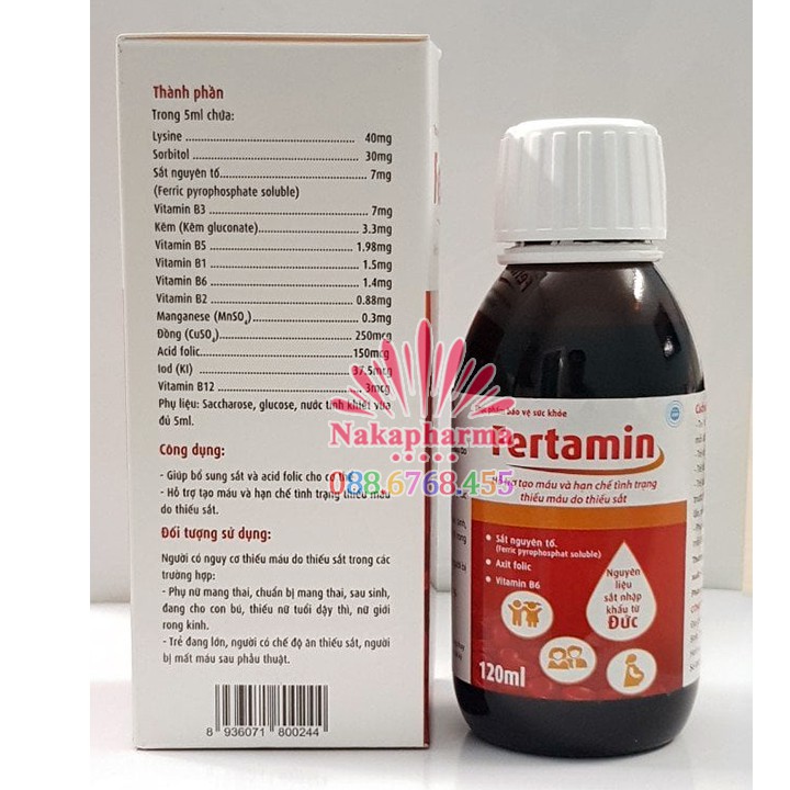FERTAMIN - Hỗ trợ tạo máu và hạn chế tình trạng thiếu máu do thiếu sắt, tốt cho bà bầu và trẻ em