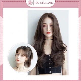  Tóc Giả Nữ Nguyên Đầu Dáng Mái Bay Dài Xoăn Đuôi Mềm Mượt 9105 