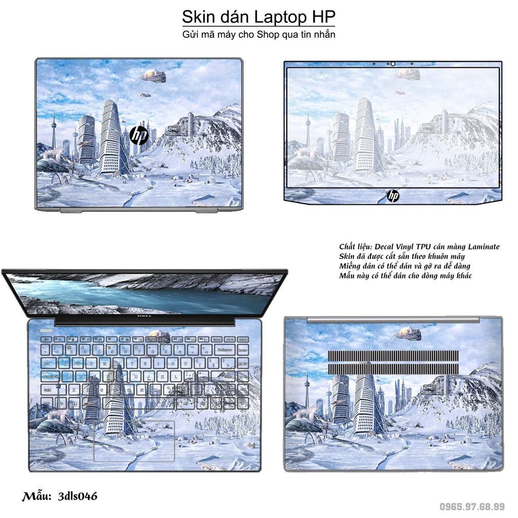 Skin dán Laptop HP in hình 3D họa tiết (inbox mã máy cho Shop)