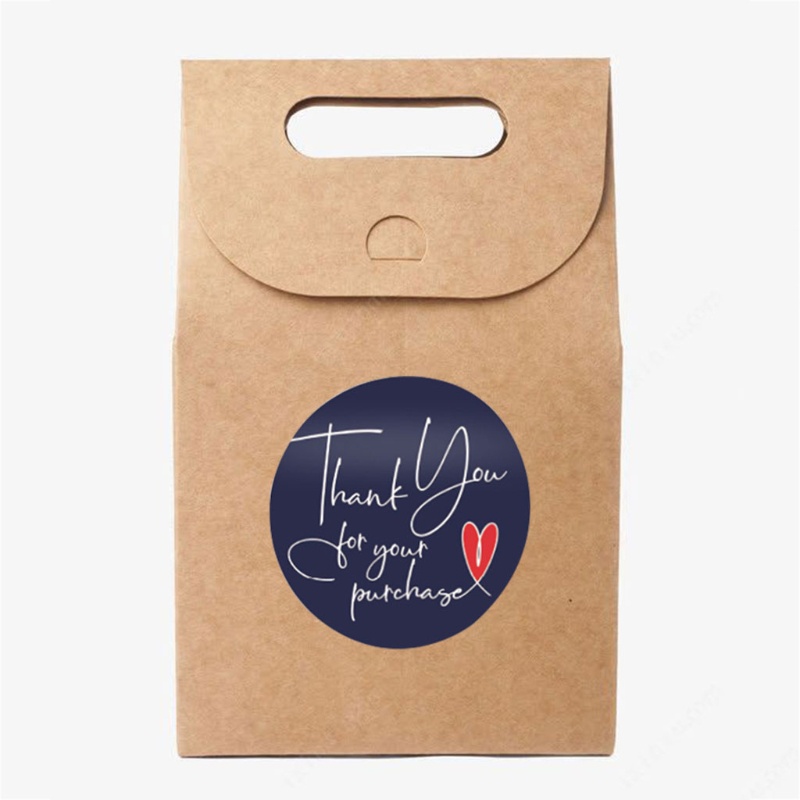 Cuộn 500 Nhãn Dán In Chữ Thank You For Your Purchase Hình Tròn Dùng Trang Trí Gói Quà Tặng