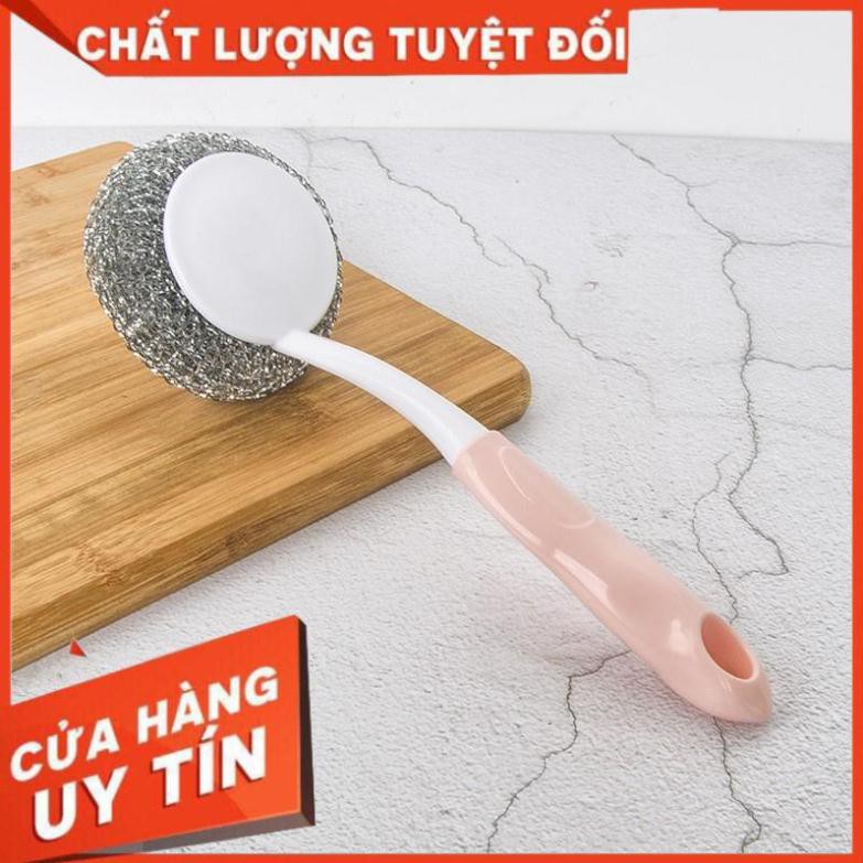 Cọ xoong nồi có tay cầm inox,bùi nhùi cọ xoong nồi nhà bếp