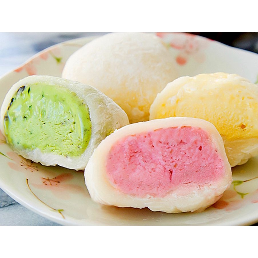 BÁNH MOCHI NHÂN KEM LẠNH HOA QUẢ SIÊU DẺO NGON