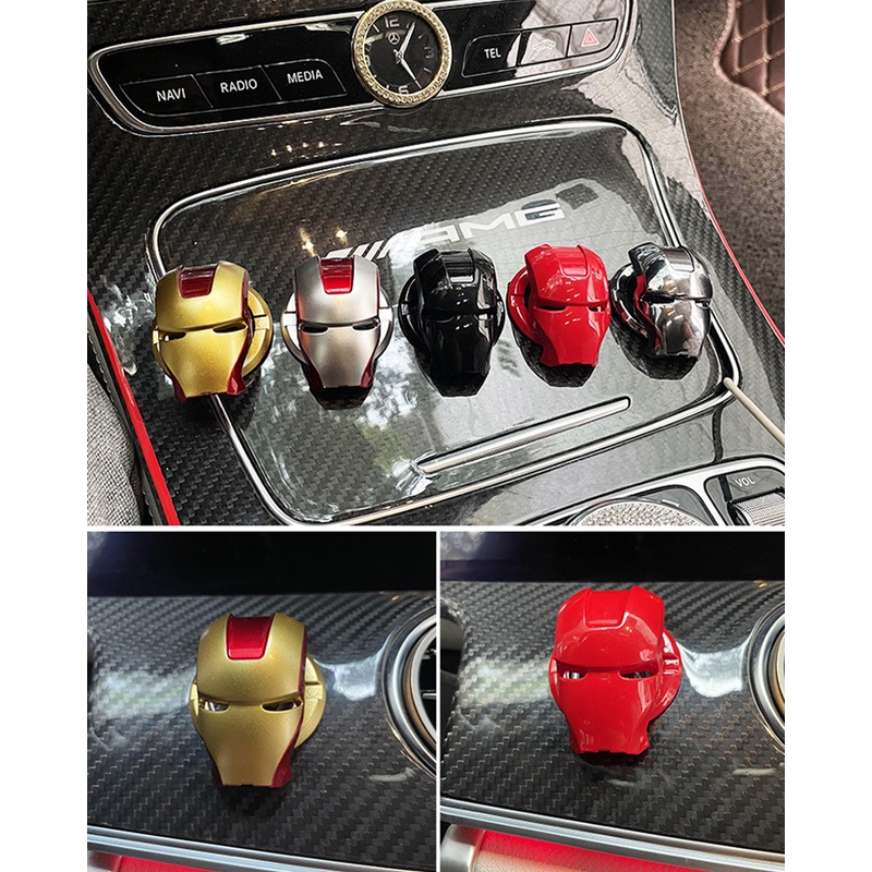 Nắp Dán Bảo Vệ Nút Bấm Khởi Động Cho Xe Hơi Hình Iron Man Độc Đáo