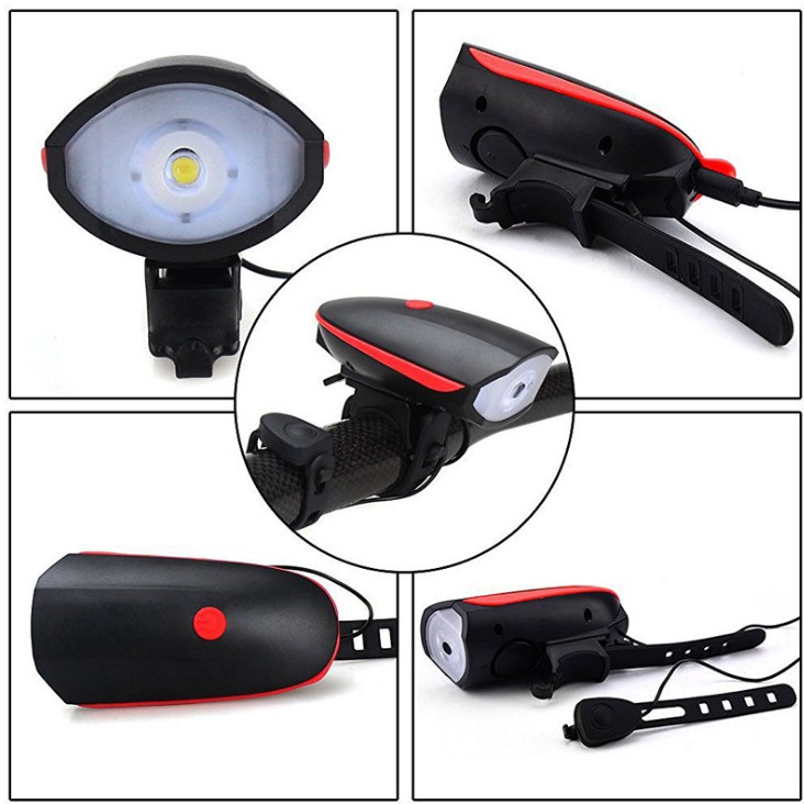 Đèn Còi Xe Đạp Sạc USB 7588 CHỐNG NƯỚC TUYỆT ĐỐI SPEAKER BICYCLE LIGHT | Đèn Sạc Pin USB