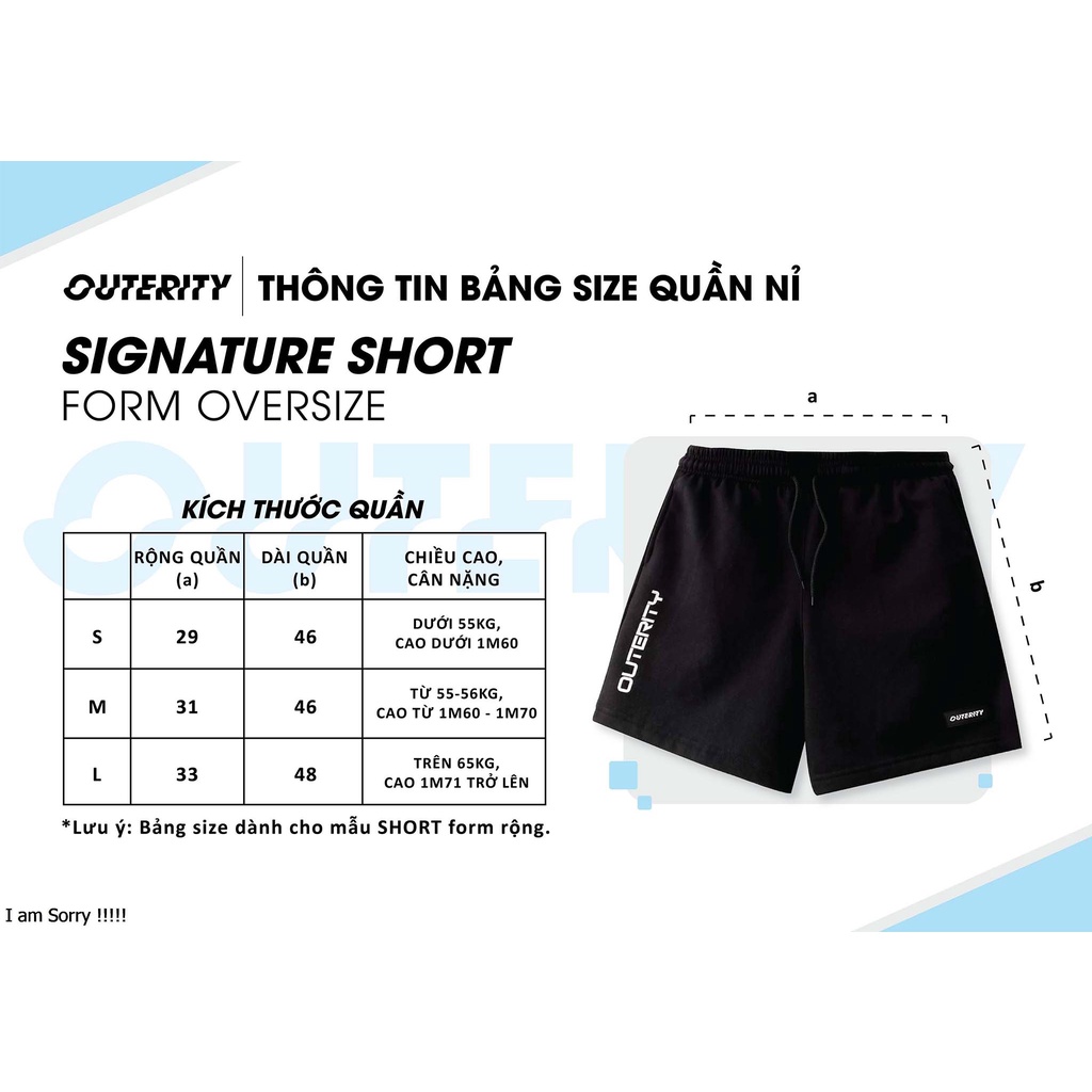 Quần Short Outerity nỉ chân cua Italics / Đen ORP501 | BigBuy360 - bigbuy360.vn