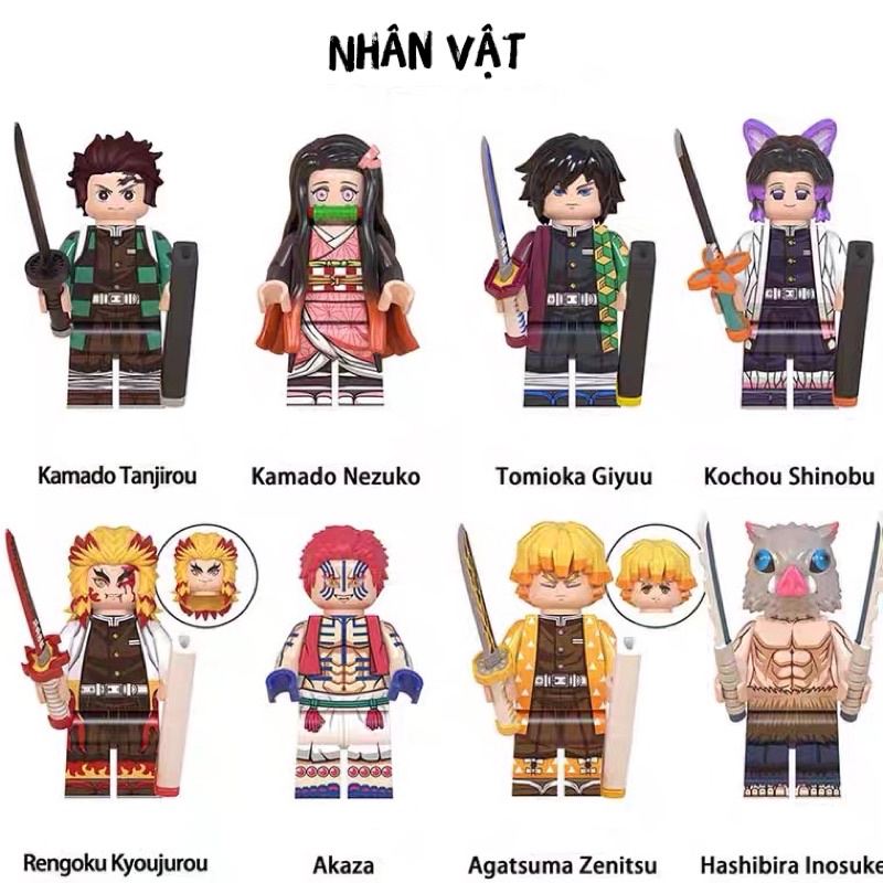 Mô hình LEGO Anime Thanh Gươm Diệt Quỷ  để trang trí bàn học, Kệ sách, góc Gaming,...