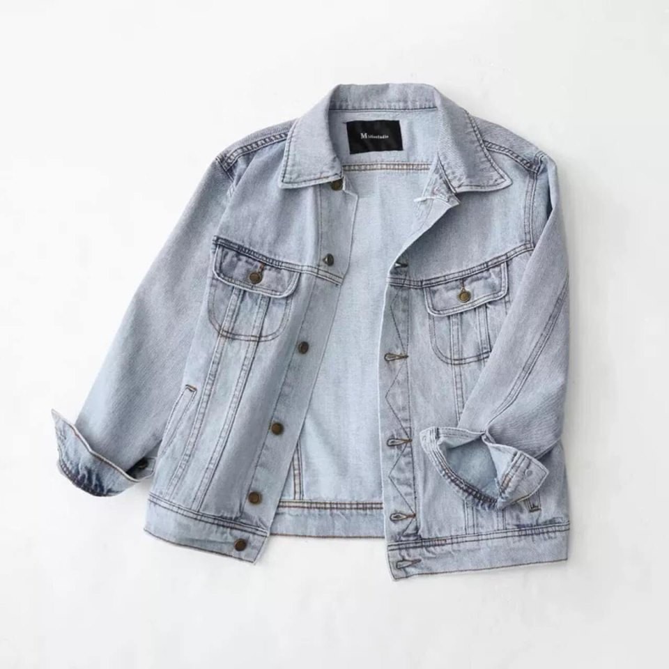 ÁO Khoác JEAN Nam Xanh Trơn Chất Phối Áo Thun Hàng Đẹp