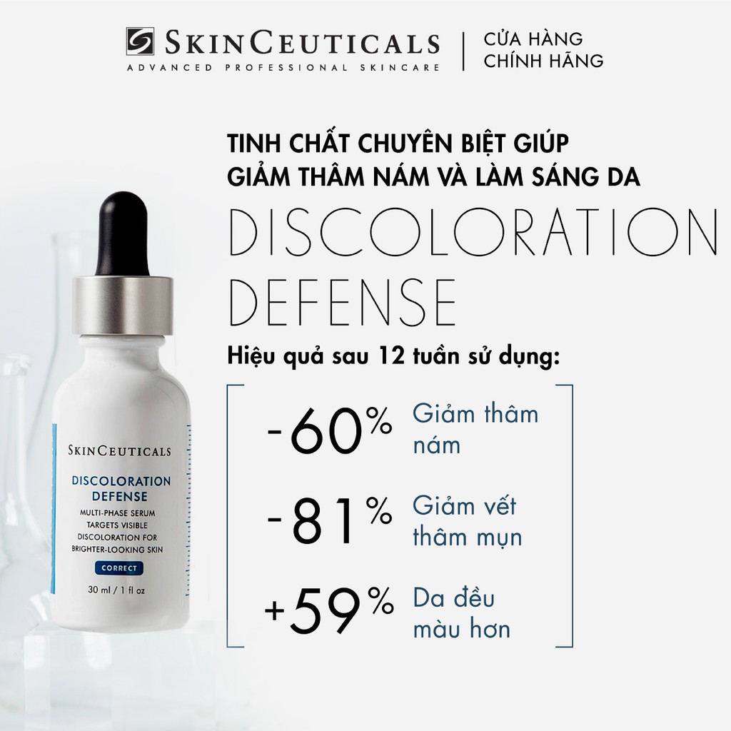 [Mã COSLUX05 giảm 120K] Skinceuticals Discoloration Defense làm mờ vết nám, làm sáng và đều màu da 30ml