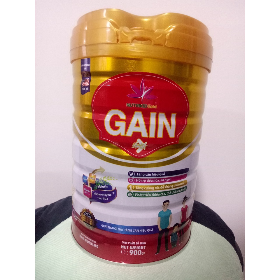 Sữa tăng cân cho người gầy, ốm khó tăng cân Nutrikidgold Gain 900g