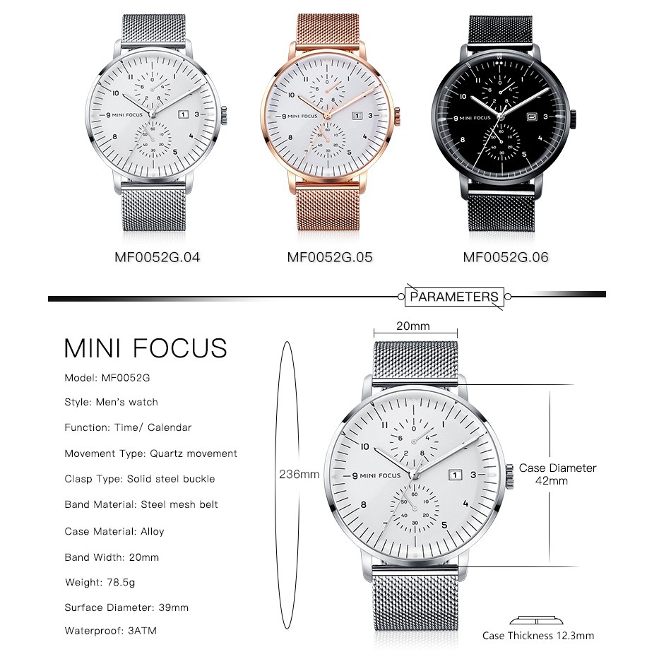 Đồng Hồ Quartz Chạy Kim Mini Focus Mf0052G.04 Lelaki
