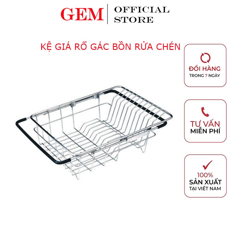 Kệ giá rổ gác bồn rửa chén bát đĩa inox 304 - rổ gác bồn rửa chén đa năng tiện lợi