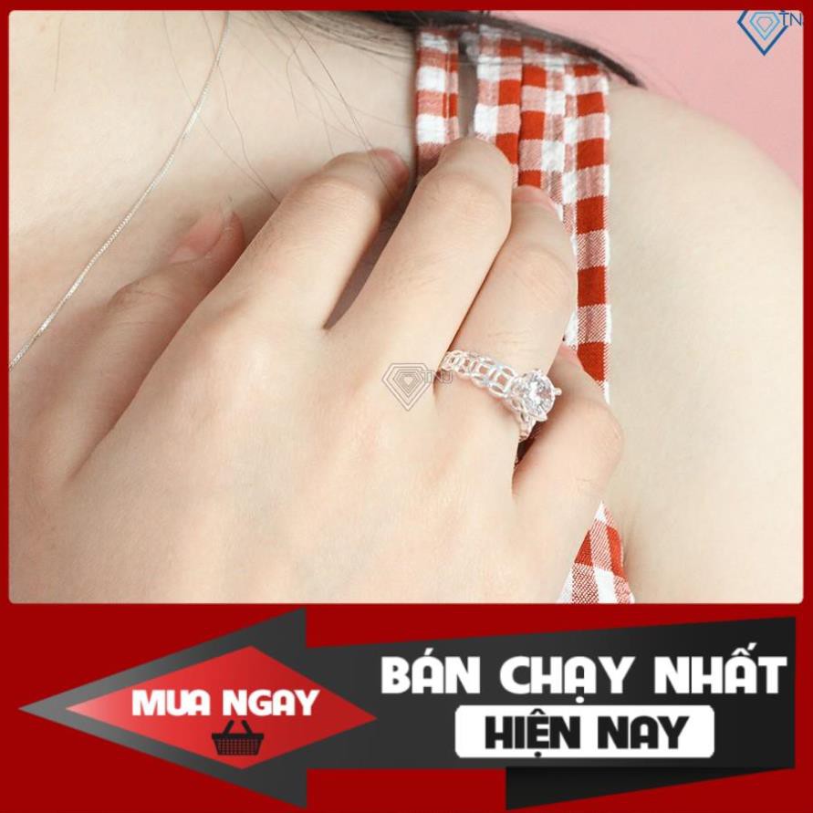 [HOT] Nhẫn kim tiền bạc nữ đính đá đẹp